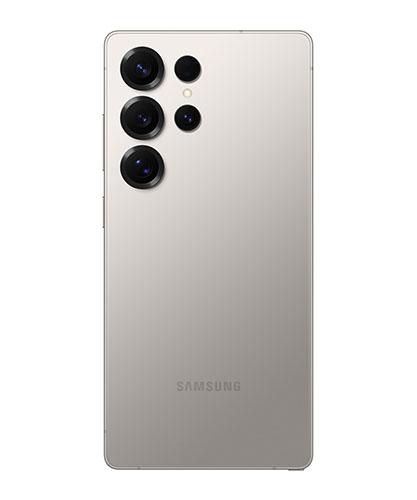 The Galaxy S25 Ultra viewed from the back.