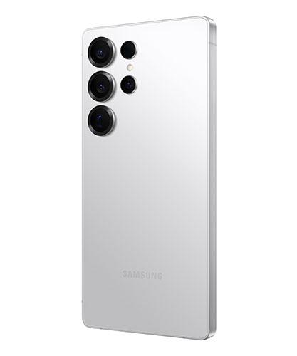 The Galaxy S25 Ultra viewed from back at an angle.