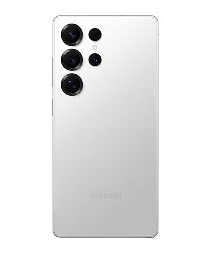 The Galaxy S25 Ultra viewed from the back.