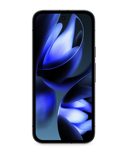 The Google Pixel 9a viewed from the front.