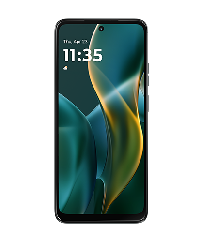 The moto g viewed from the front.