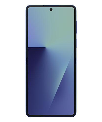 The Samsung Galaxy Z Flip7 viewed open from the inside to show the screen.