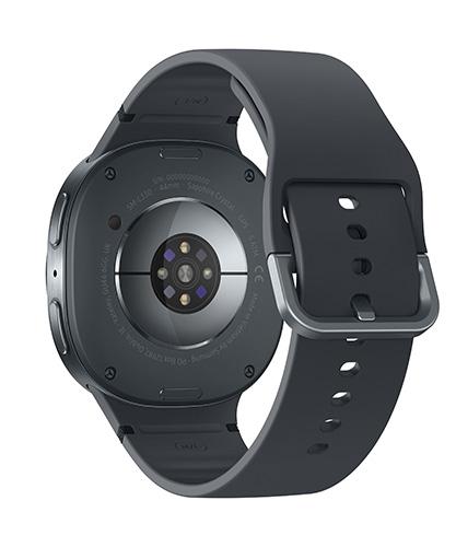 The Galaxy Watch8 viewed from the back at an angle.
