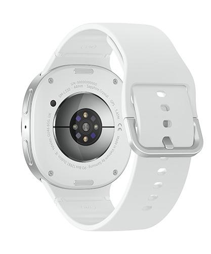 The Galaxy Watch8 viewed from the back at an angle.