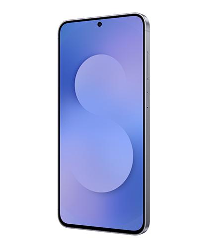 The Galaxy S25 FE viewed from the front at an angle.