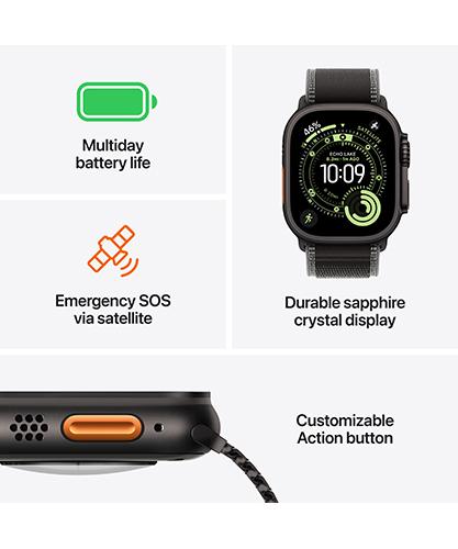 Watch Ultra 3 GPS + Cellular 49mm Black Titanium Case with Black