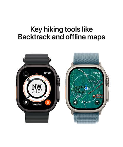 Apple Watch Ultra hiking maps.