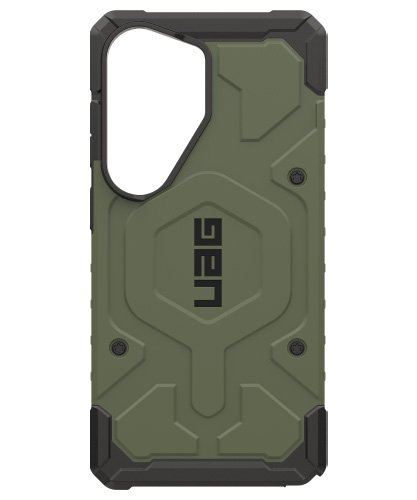 The UAG Pathfinder case with magnet for the Samsung Galaxy S26 in Olive Drab color.