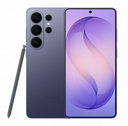 The Galaxy S26 Ultra viewed side by side with the pen.