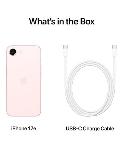 iPhone 17e pink box contents