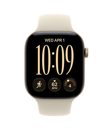 Apple Watch Series 12 GPS + Cellular 46mm Light Gold Aluminum Case with Burgundy Sport Band - M/L