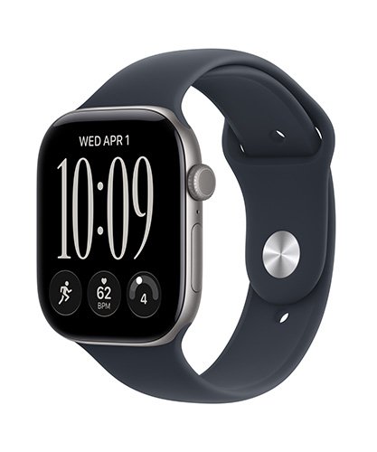 Apple Watch Series 12 GPS + Cellular 46mm Space Gray Aluminum Case with Navy Sport Band - M/L