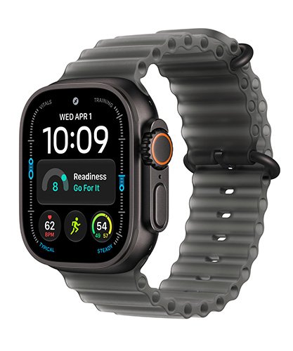 Watch Ultra 4 GPS + Cellular 49mm  Black Titanium case with Translucent Black Ocean Band Med