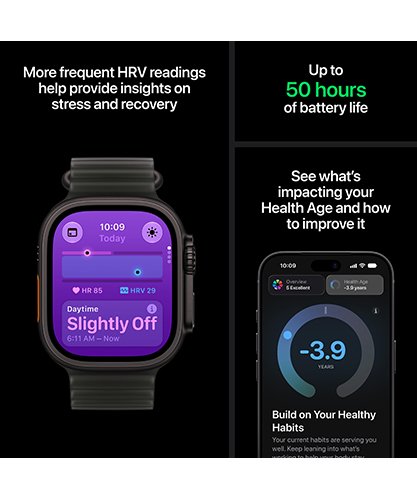 Watch Ultra 4 GPS + Cellular 49mm Black Titanium case with Translucent Black Ocean Band