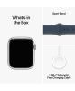 Apple Watch Series 9 41mm Silver Aluminum Storm Blue Band whats in the box